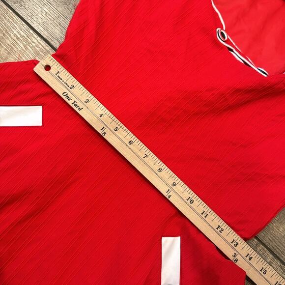 Voodoo Vixen Vintage Retro Cap Sleeve Swing Dress Red White M - Picture 5 of 10